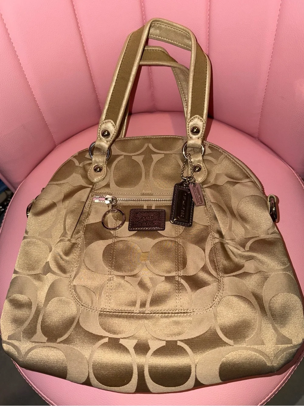 Coach Poppy Signature Dome Satchel in Gold
